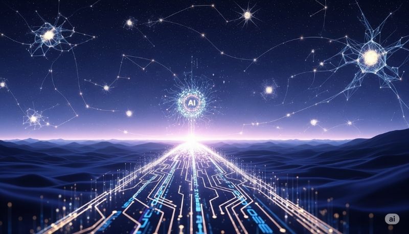 AI SEO digital network visual representing AI search visibility